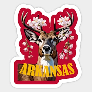 Arkansas Deer With Apple Blossom Sticker